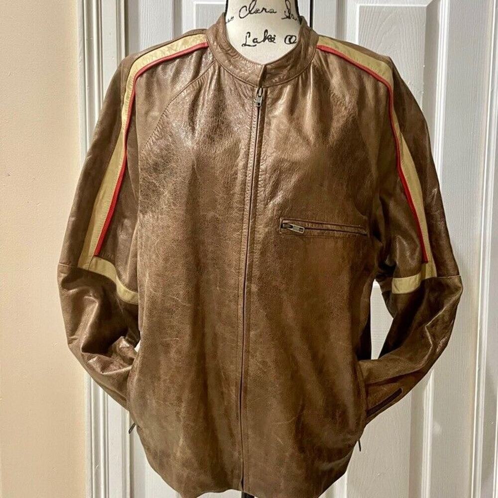 Y2K CASTELLI MOTO JACKET HER0 WAR OF THE WORLD TOM CRUISE STYLE SZ M BIKER CORE